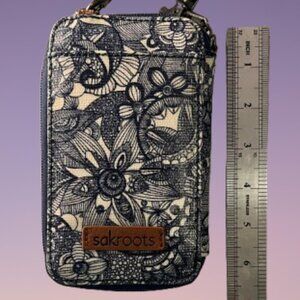 🌸 Sakroots Floral Crossbody Wallet – Adjustable Strap